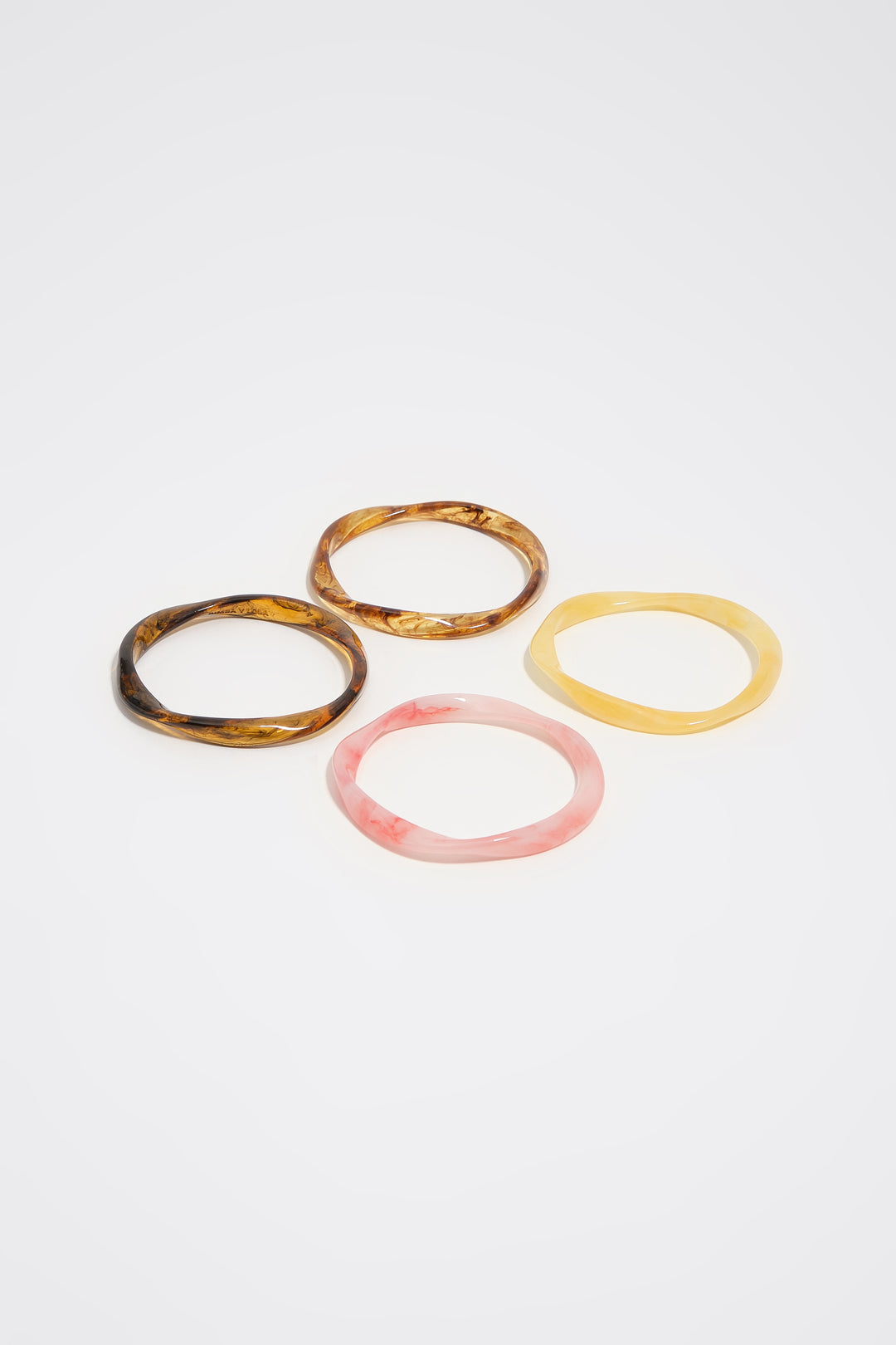 Amber resin set of 4 bracelets
