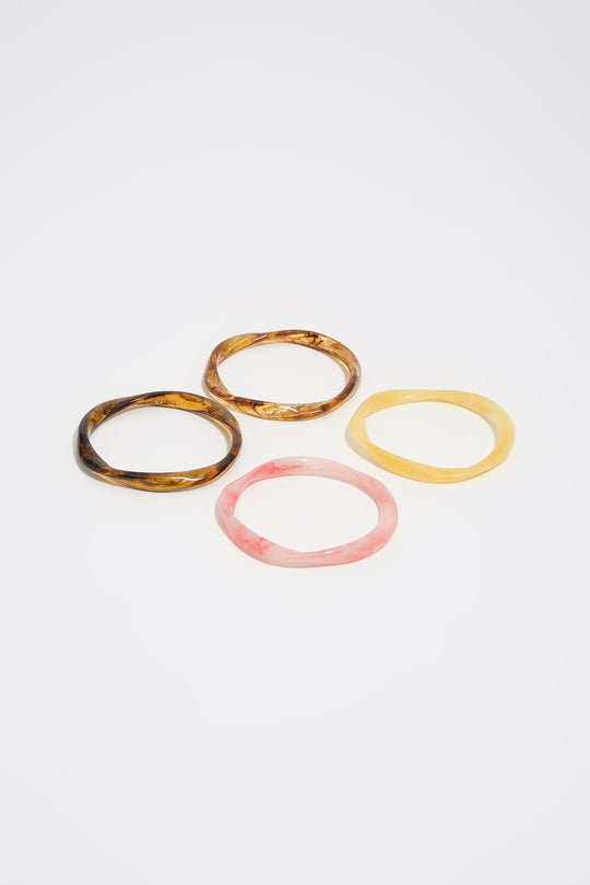 Amber resin set of 4 bracelets