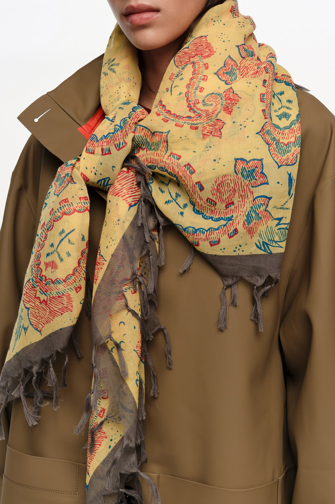 Light orange paisley shawl