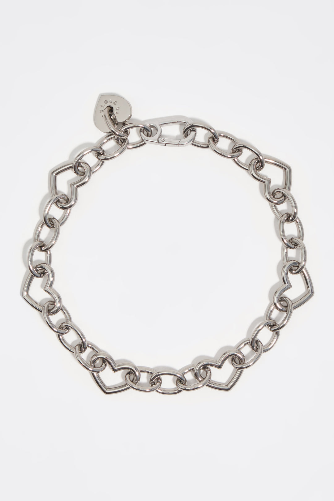 Silver heart chain necklace