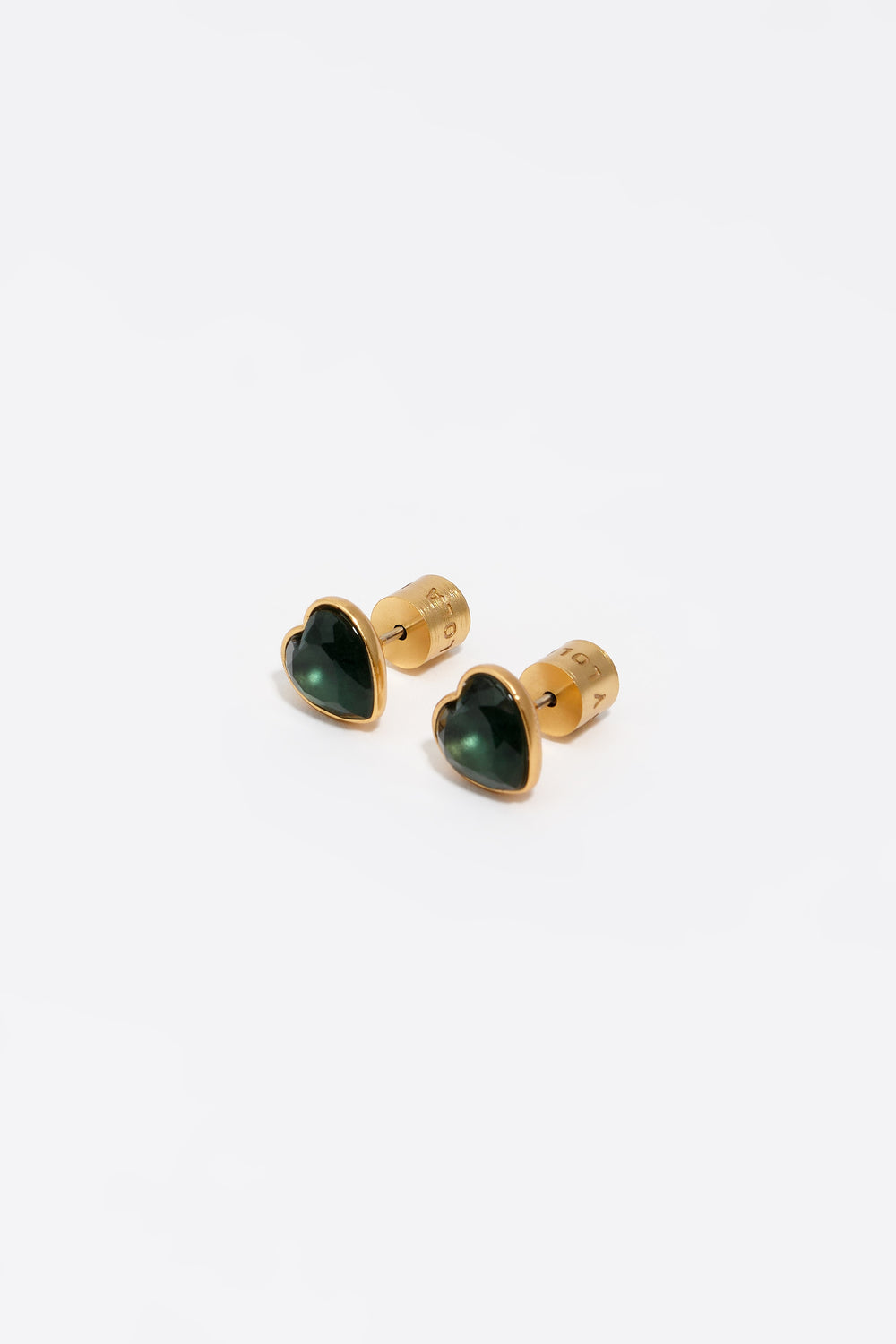 Blue crystal heart earrings