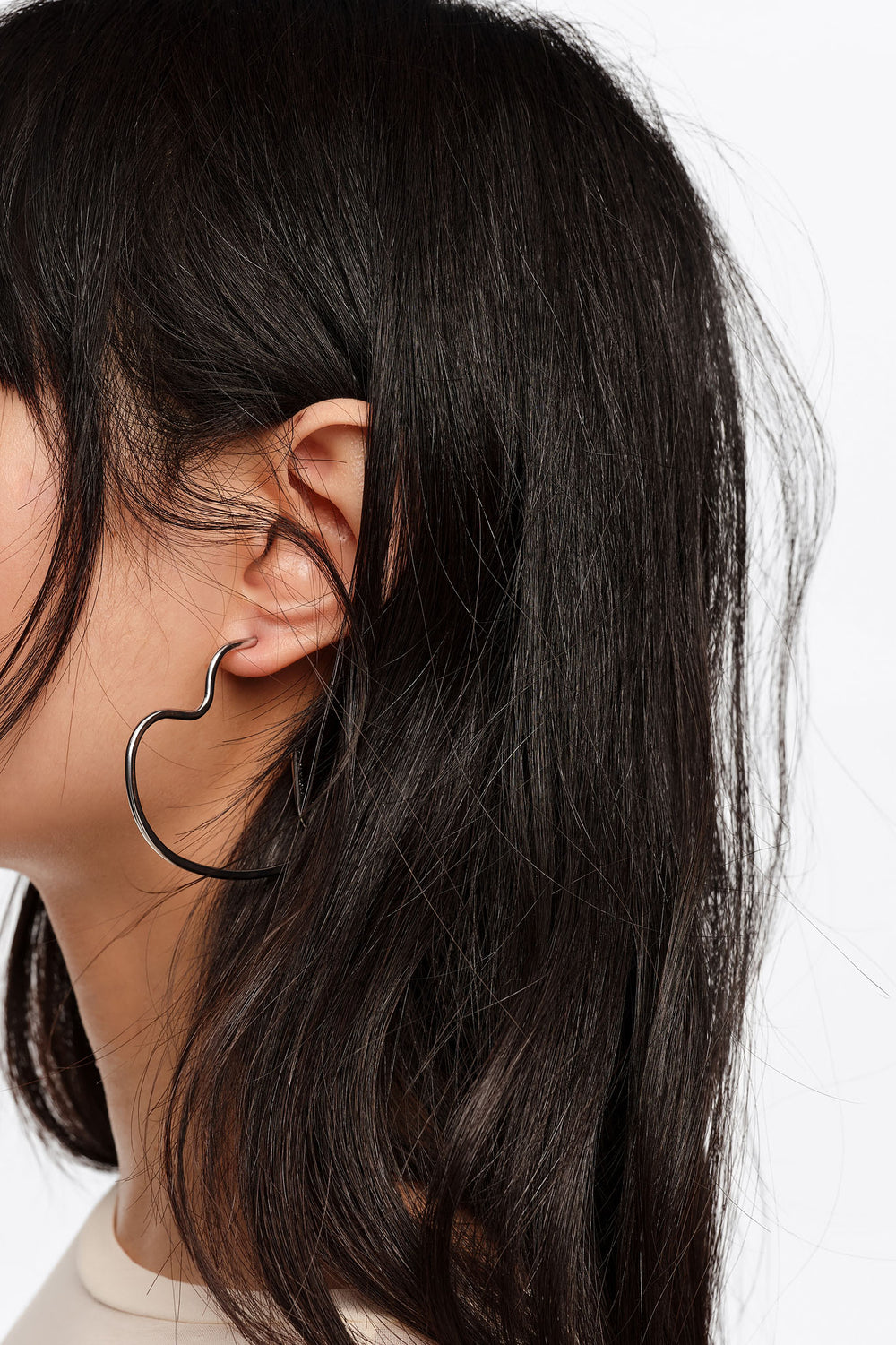 Silver heart earrings