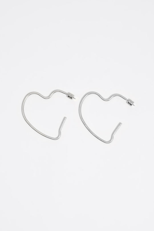 Silver heart earrings