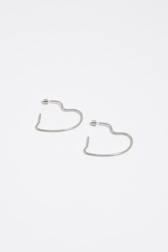 Silver heart earrings