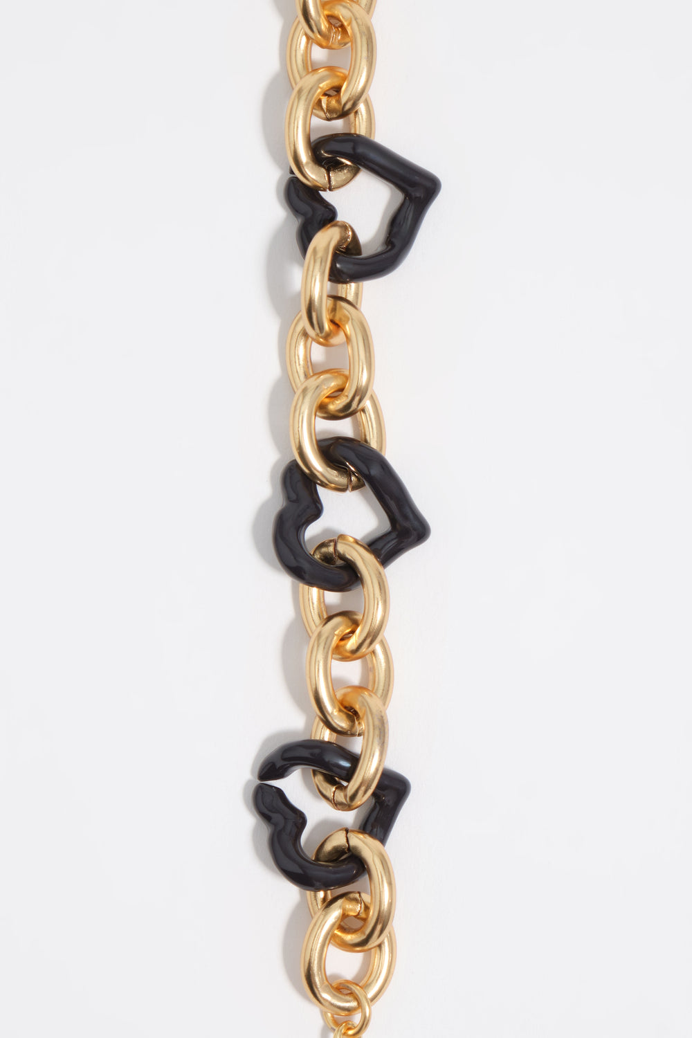 Heart bracelet with gold texture and brown enamel