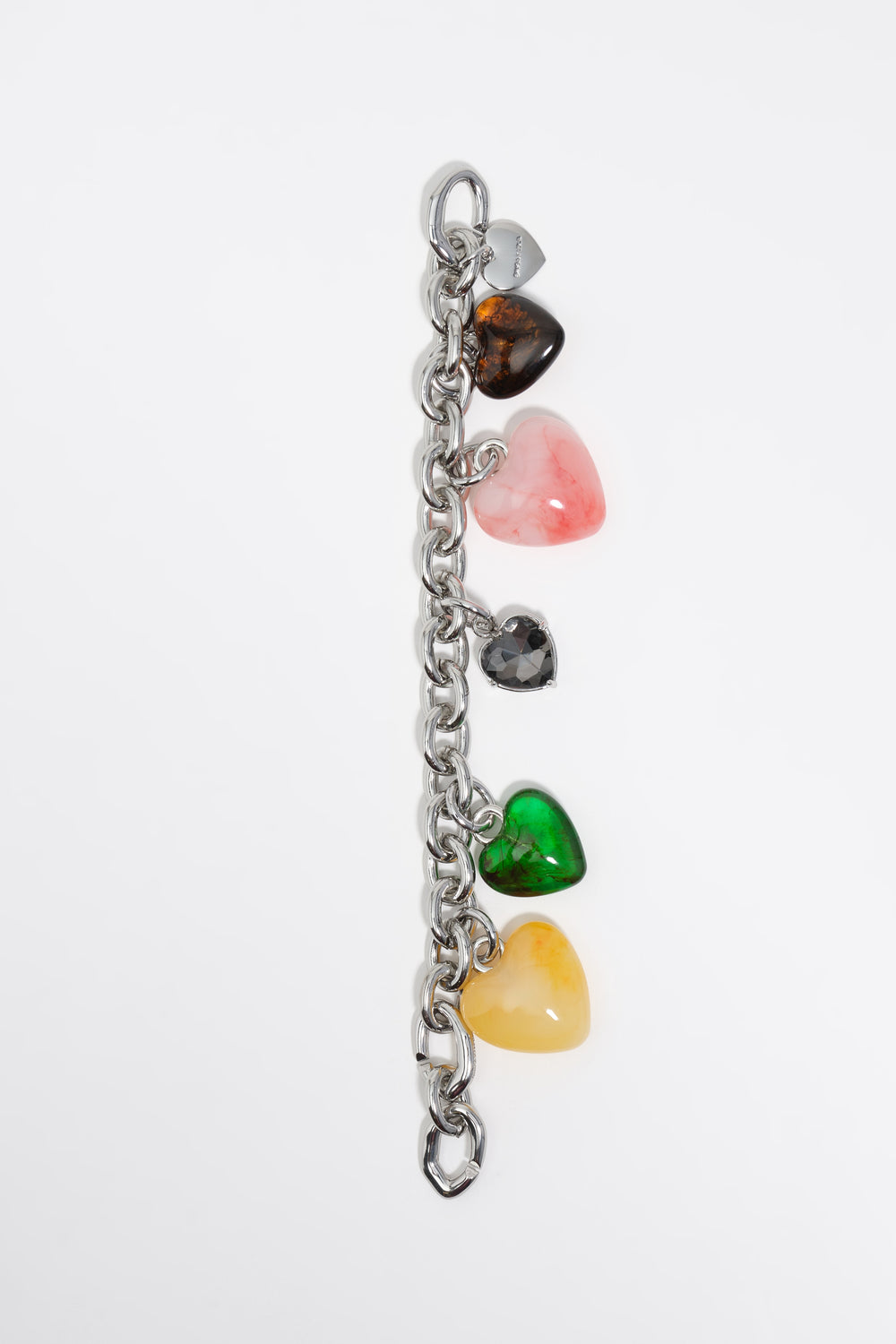 Multicolor resin hearts bracelet