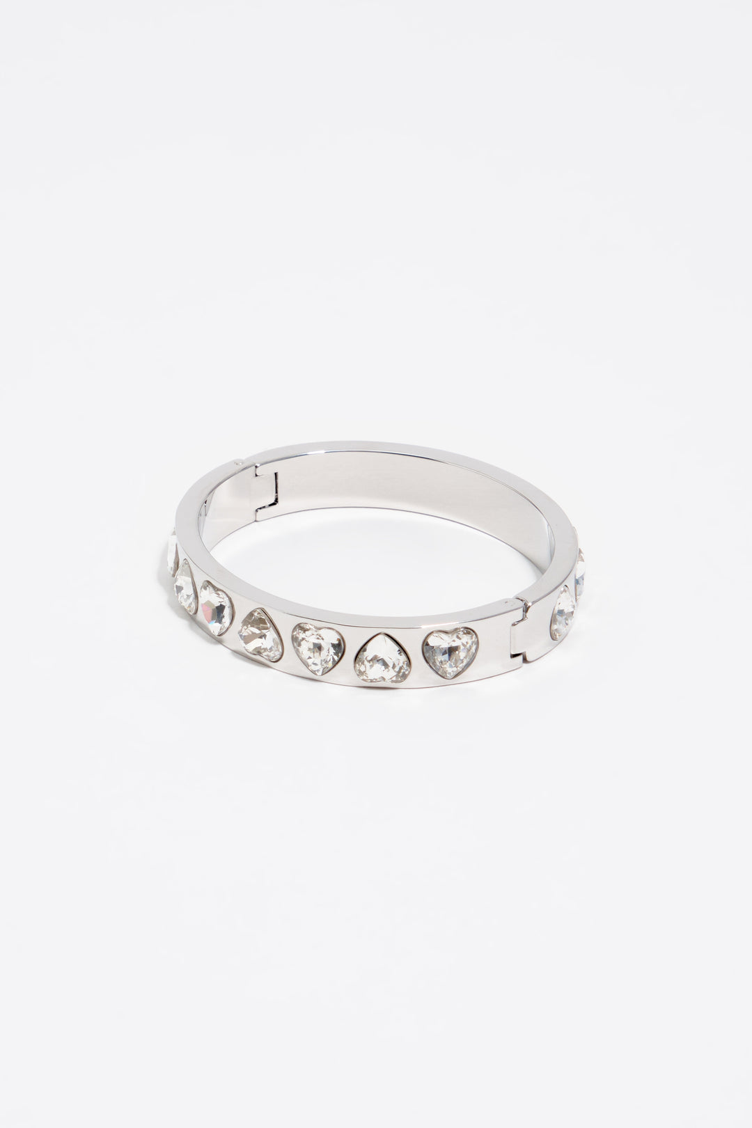 Silver heart crystal bracelet