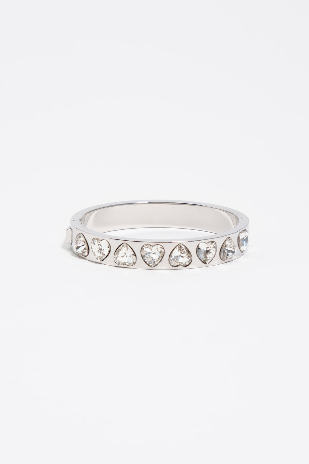 Silver heart crystal bracelet