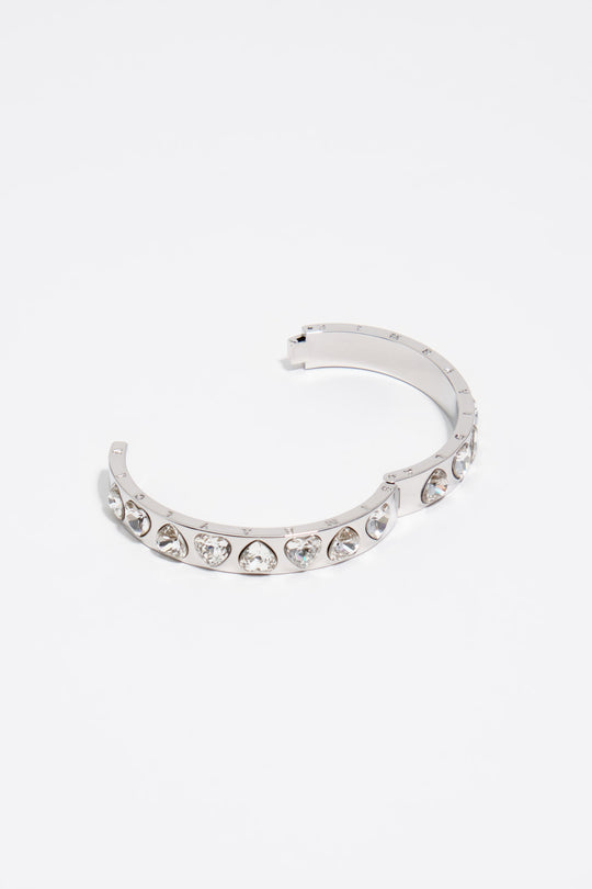 Silver heart crystal bracelet