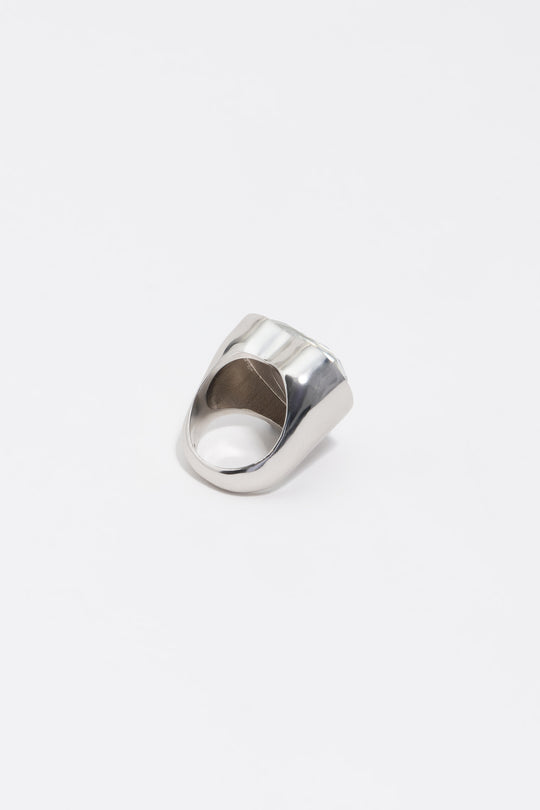 Silver crystal heart ring