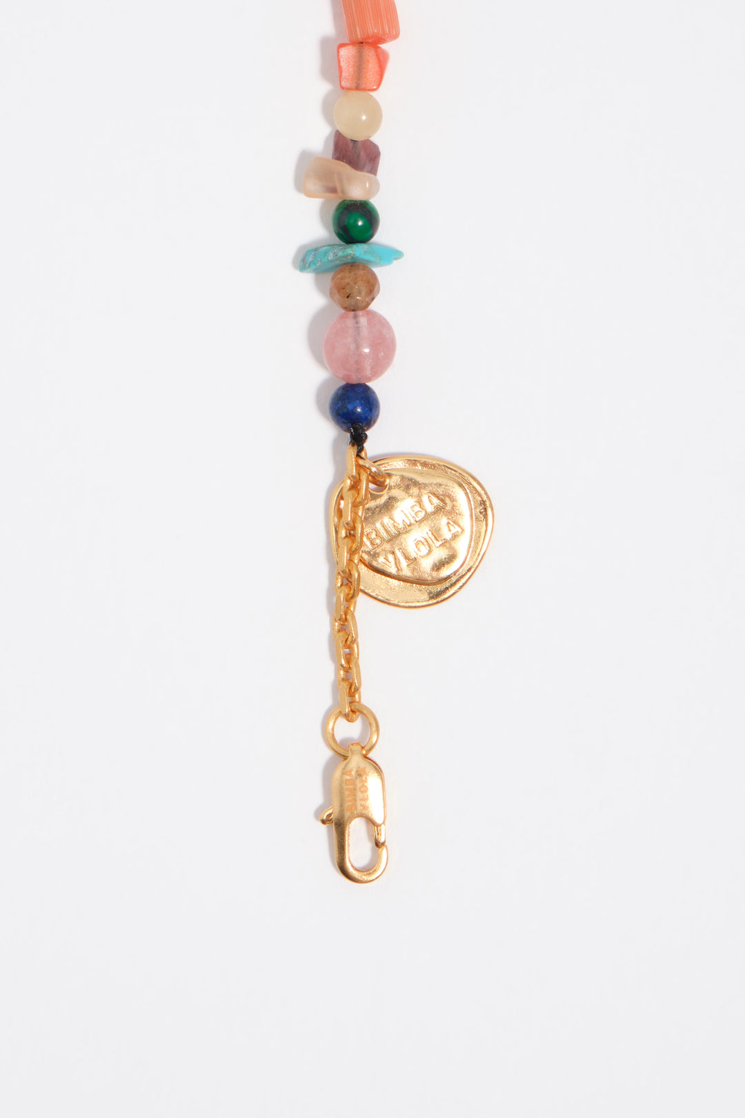 Necklace with metal silhouettes and multicolor stones