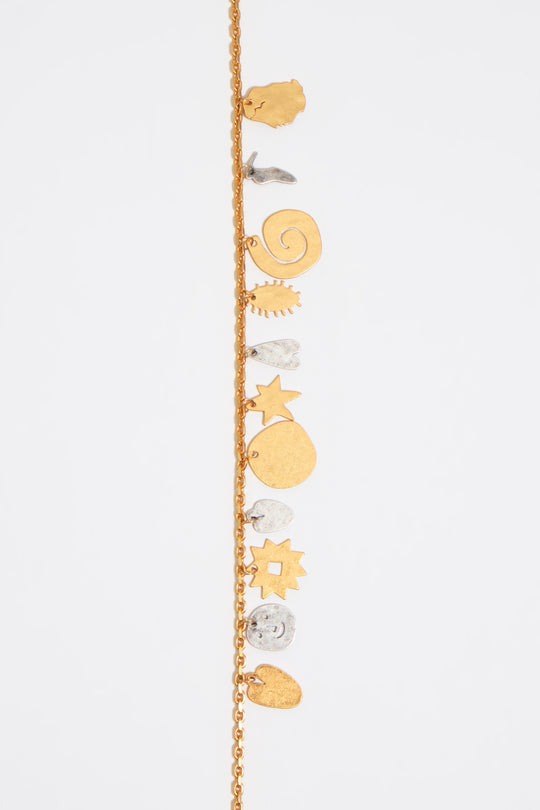 Two-tone metal silhouette necklace