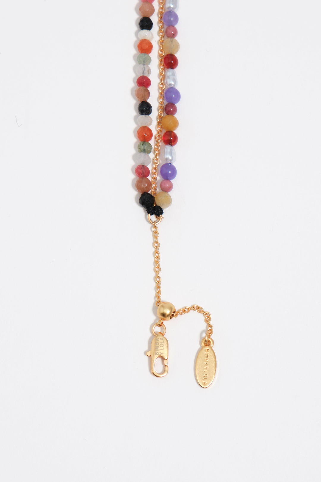 Multicolor stones double-layer necklace