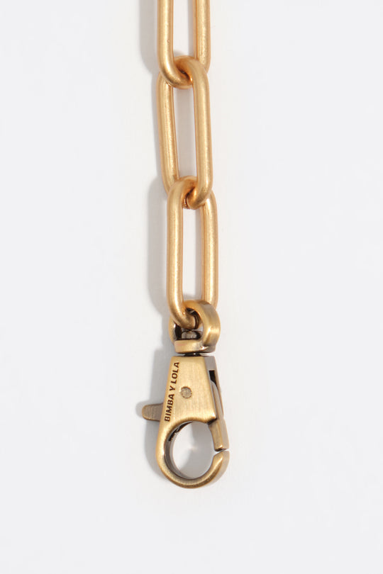 Aged gold necklace with stones and fish