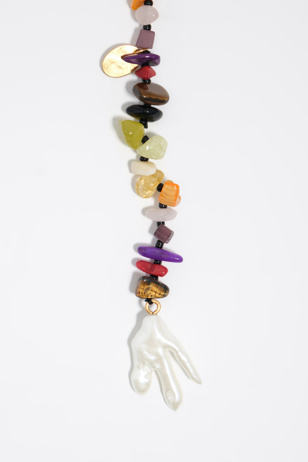 Multicolor stones and fish necklace