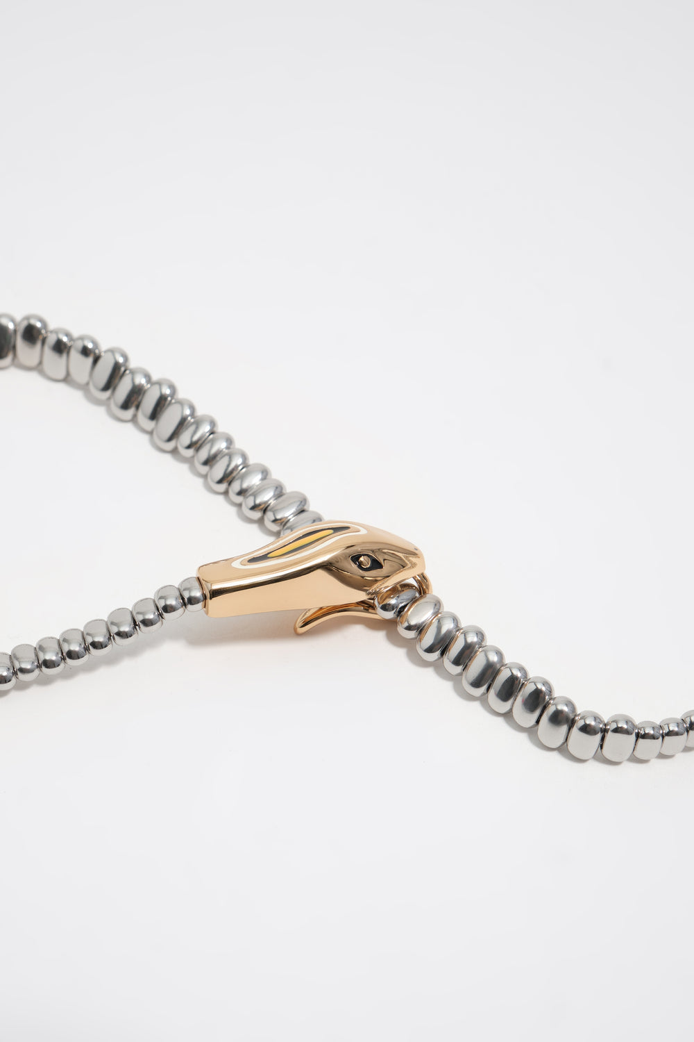 Silver and gold snake necklace