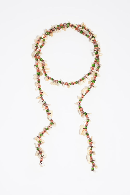 Beads and mother-of-pearl necklace