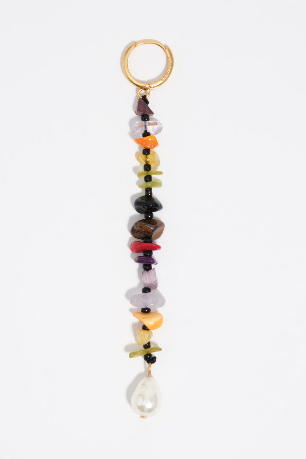 Multicolor stones hoop earrings