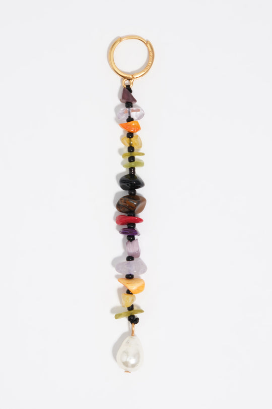 Multicolor stones hoop earrings