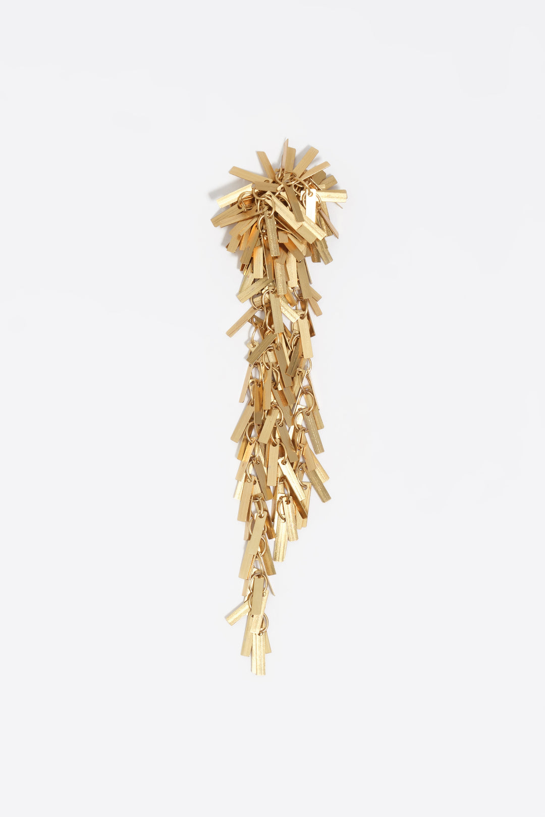 Aged gold metal chain earrings with fringe