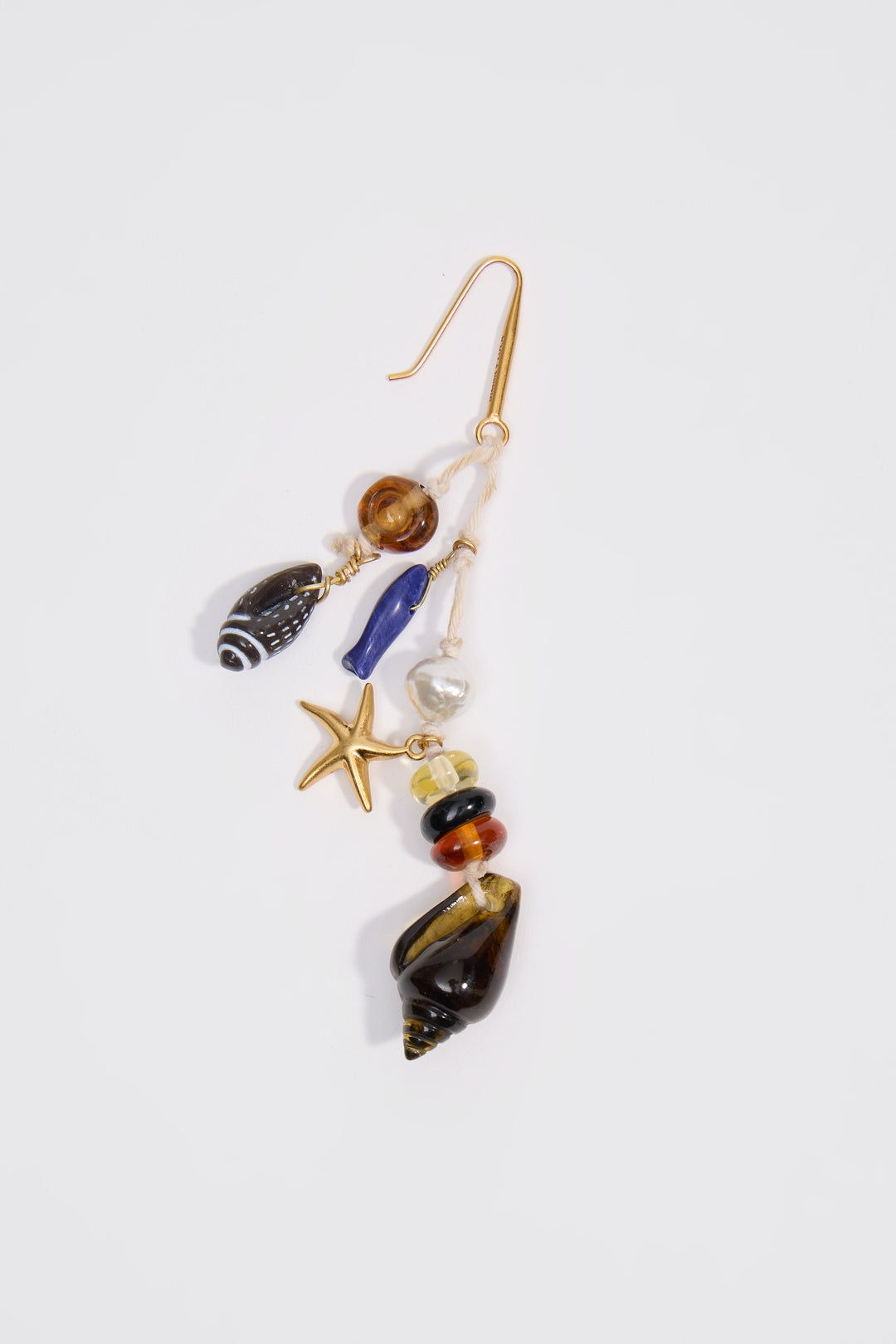 Amber starfish and seashell earrings