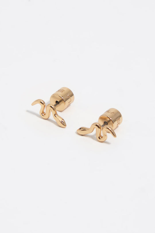 Mini gold snake earrings