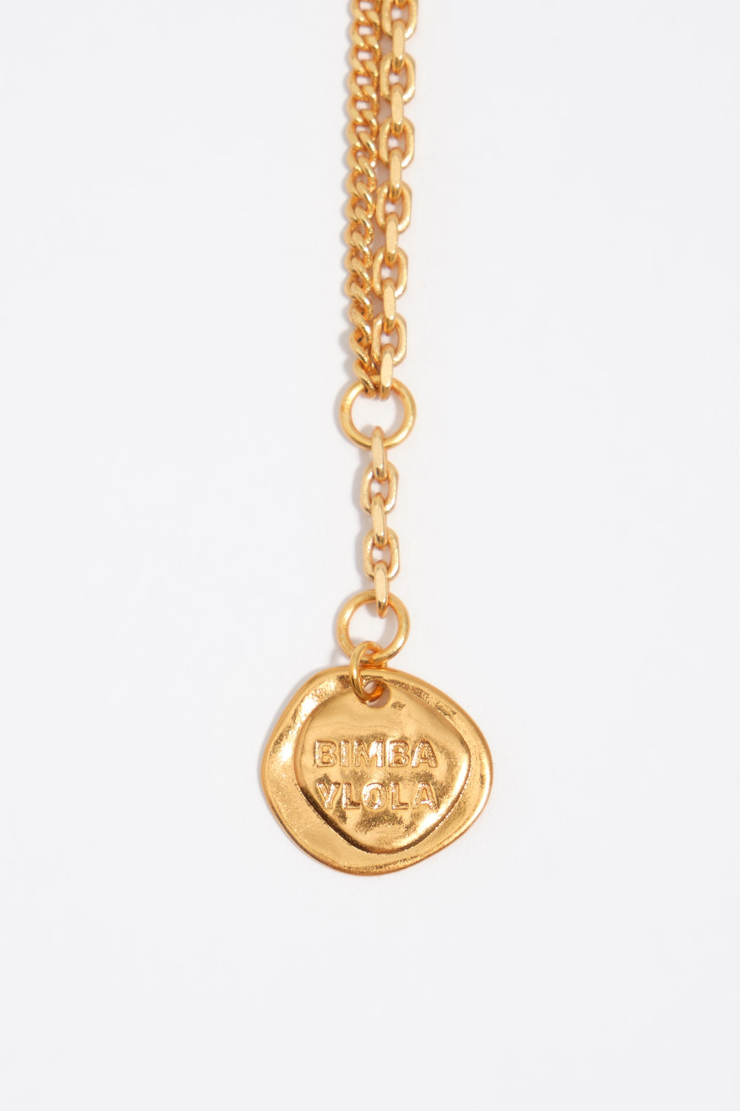 Double chain two-tone metal silhouette bracelet