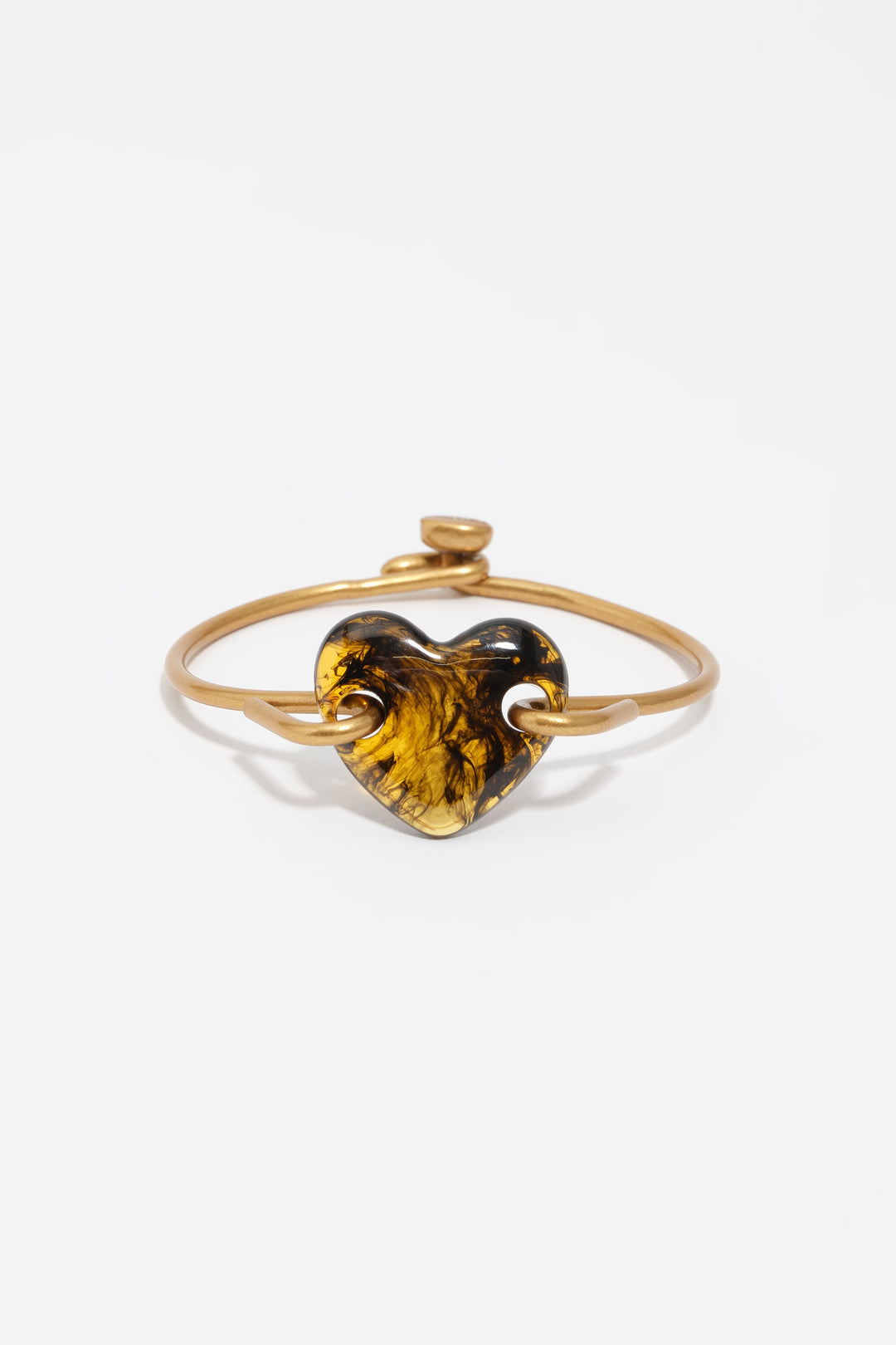 Amber resin heart bracelet