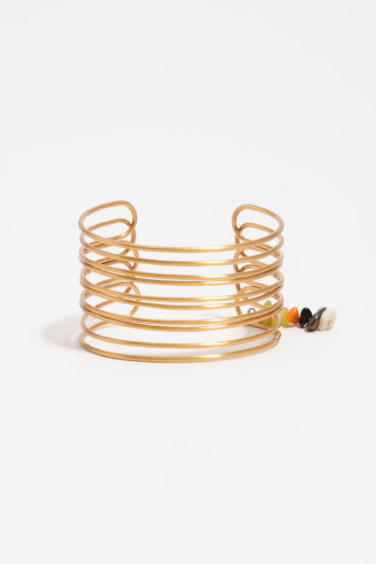Aged gold texture band bracelet