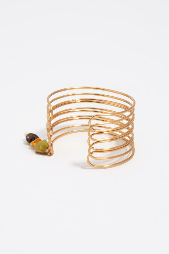 Aged gold texture band bracelet