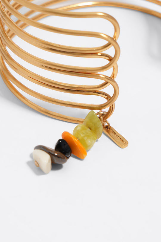 Aged gold texture band bracelet