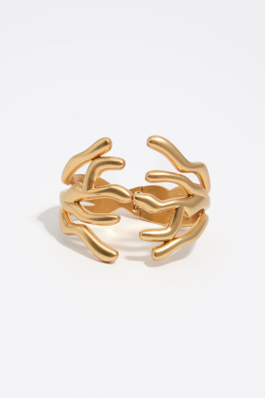 Aged gold coral bracelet