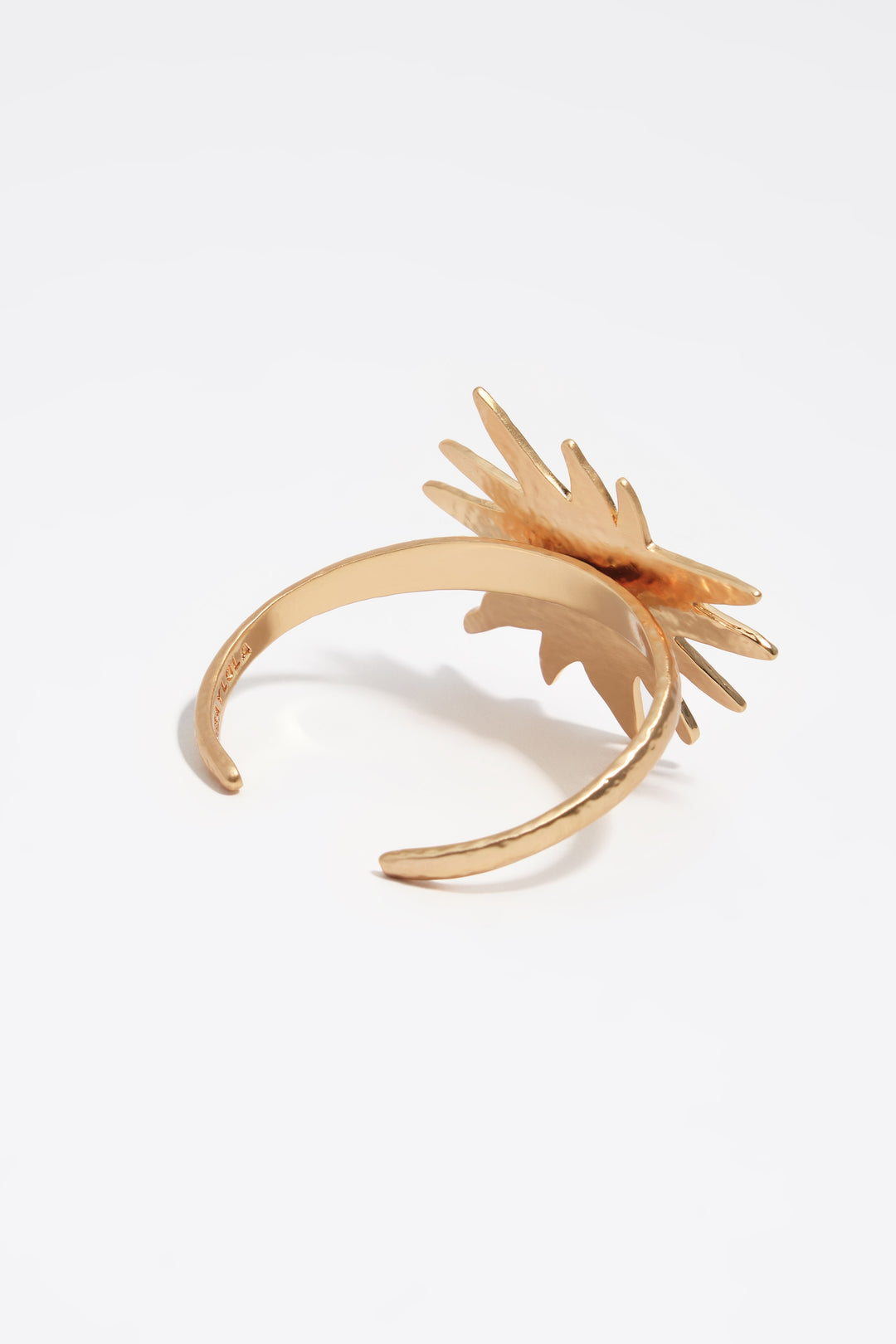 Sun bracelet with brushed gold texture