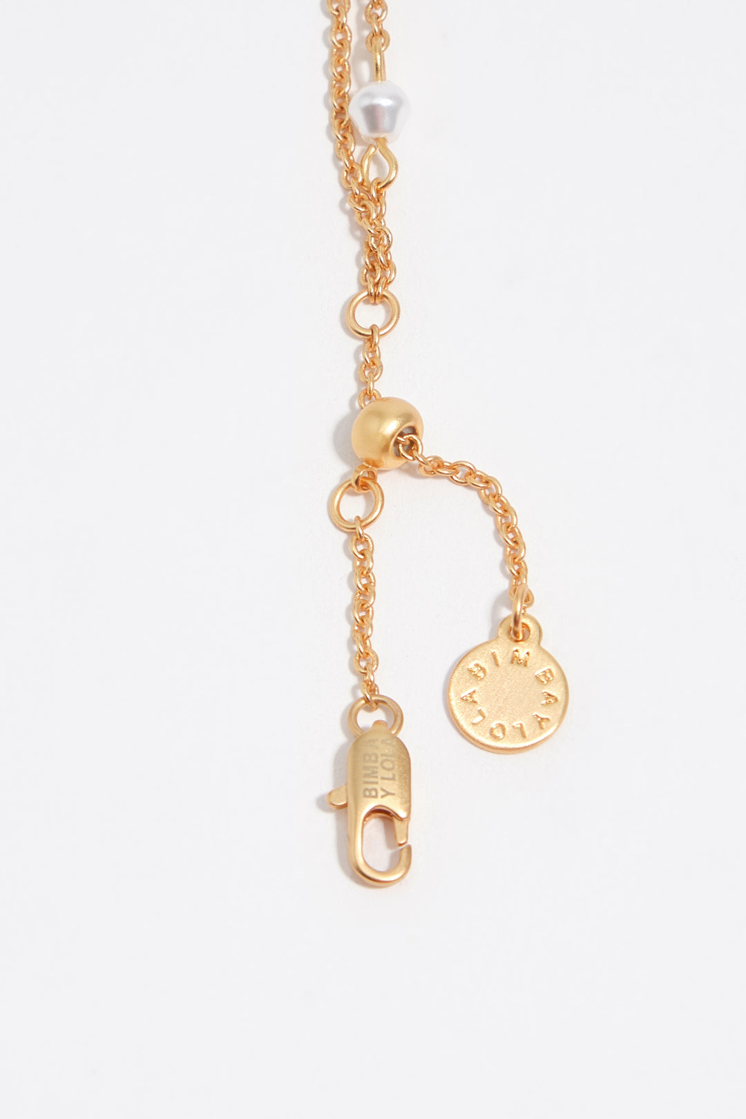 Sun and moon chain bracelet with mother-of-pearl