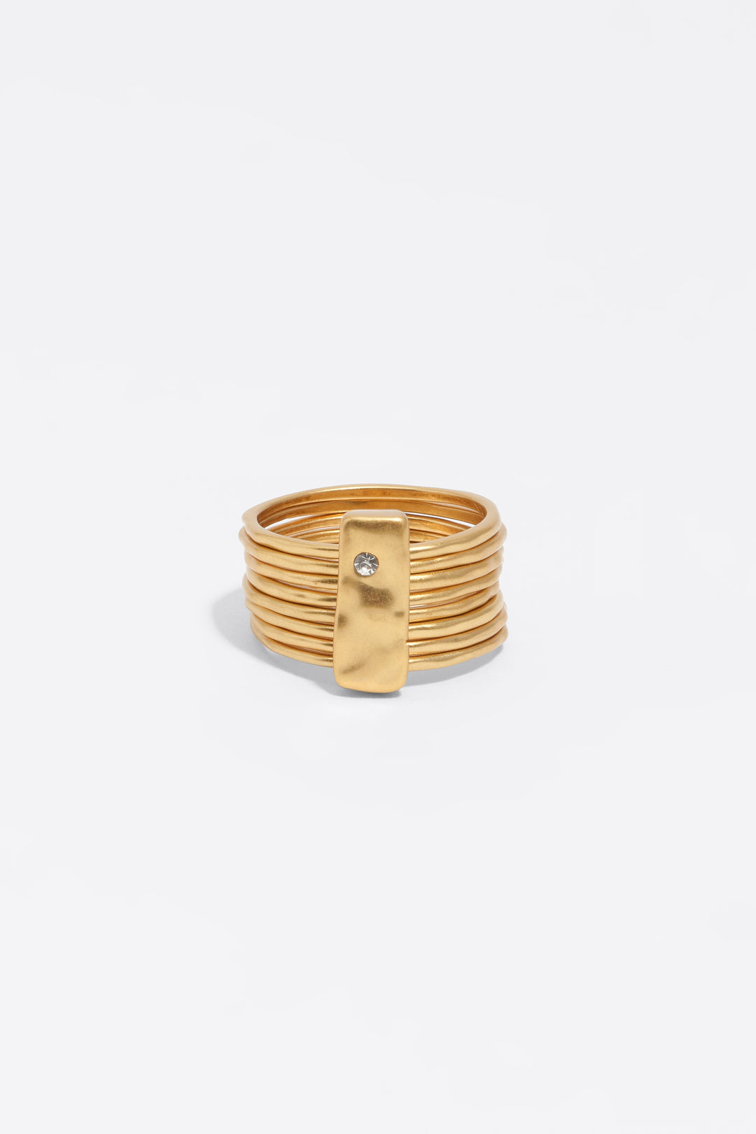 Aged gold textured ring