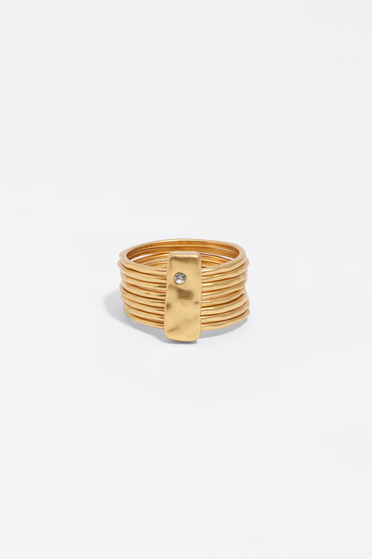 Aged gold textured ring