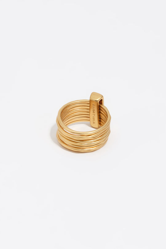 Aged gold textured ring