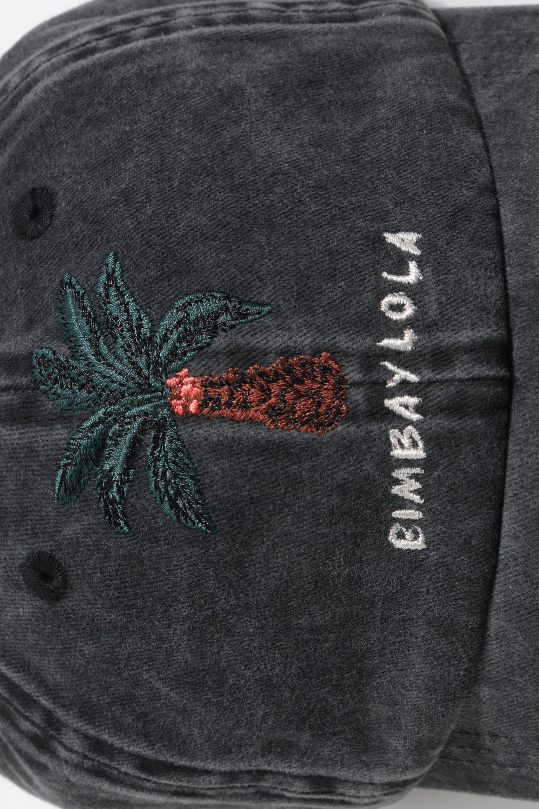 Washed black palm tree cotton cap