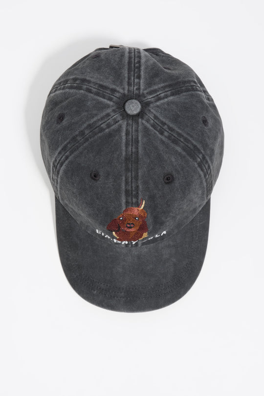 Washed cotton dachshund cap