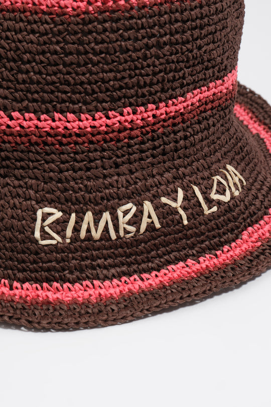 Brown paper raffia hat