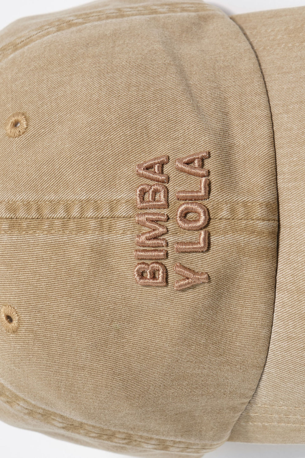 Washed camel cotton cap