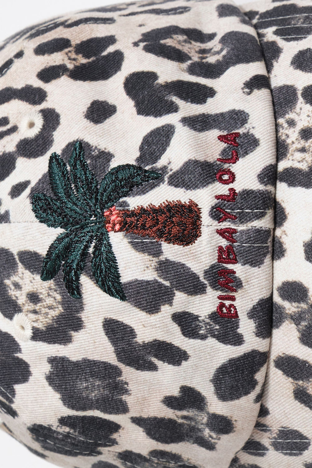 Washed cotton leopard palm tree cotton cap