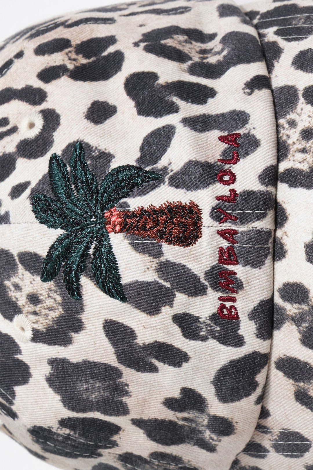 Washed cotton leopard palm tree cotton cap