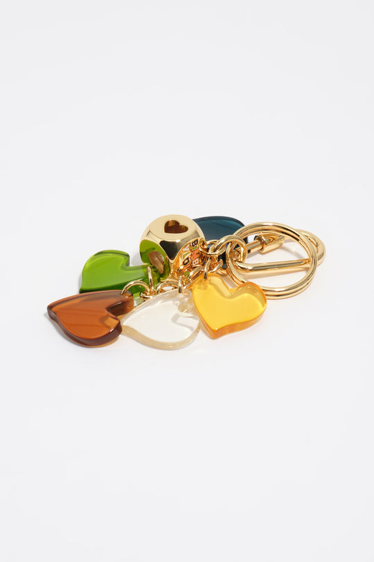 Resin hearts key ring