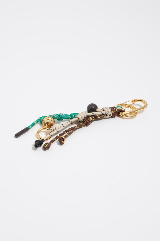Multicolor ropes pompom key ring