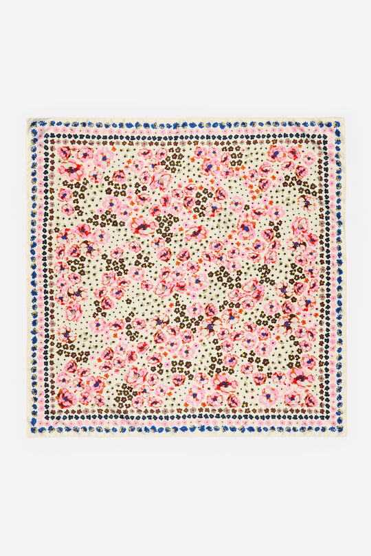 Off-white watercolor floral scarf