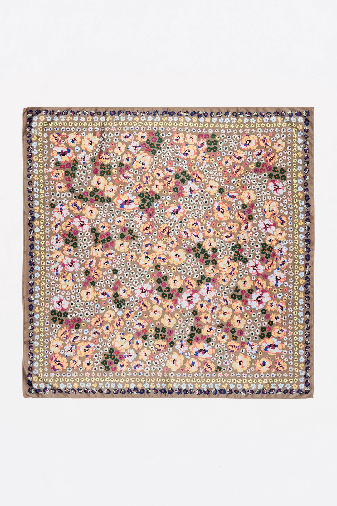 Taupe watercolor floral scarf