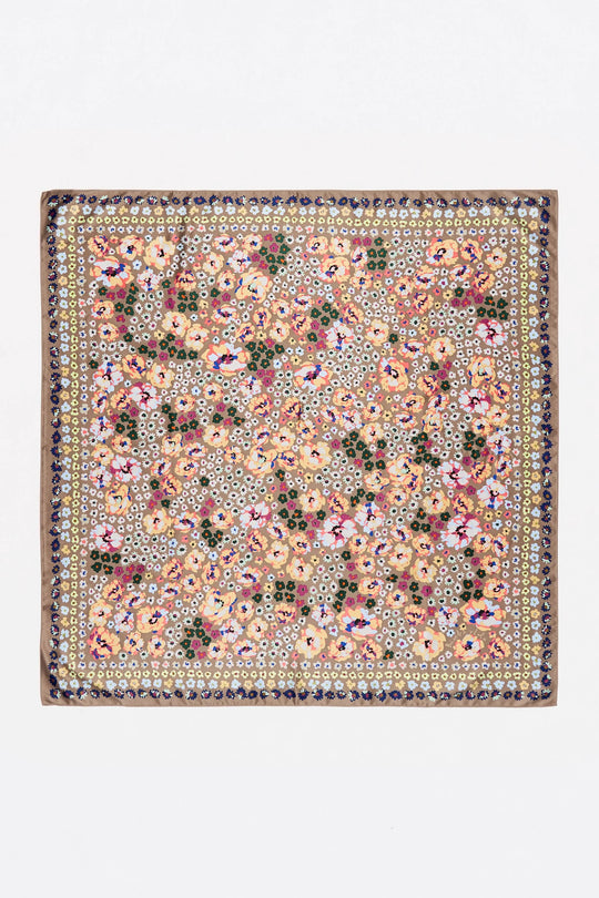 Taupe watercolor floral scarf