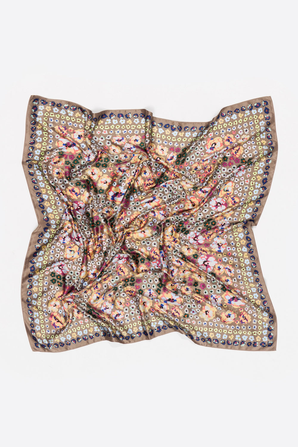 Taupe watercolor floral scarf