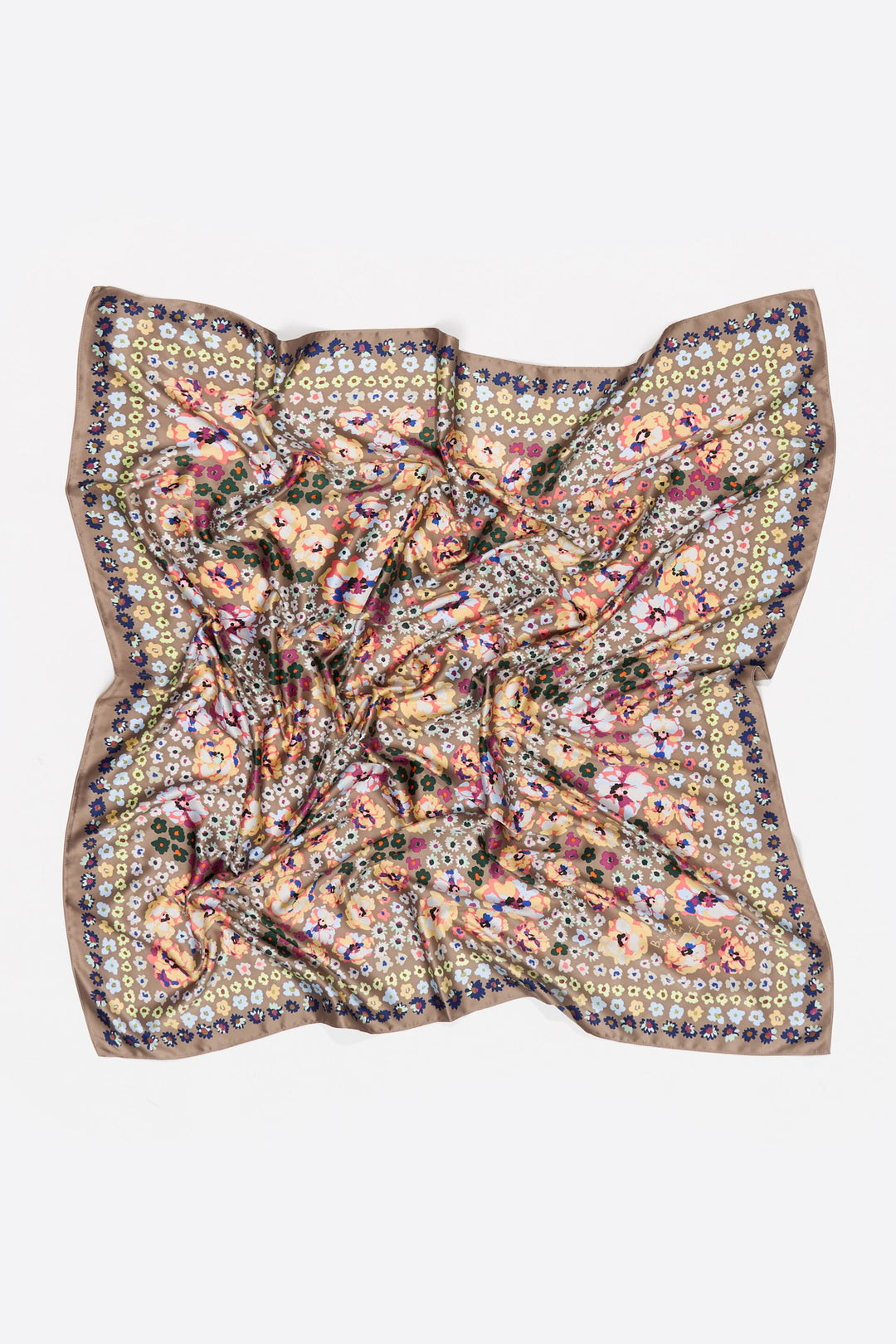 Taupe watercolor floral scarf